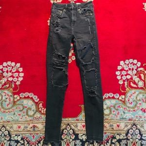 H&M S Denim black jeans. Skinny high waste 26/32